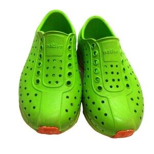 Native Sugarlite Robbie Shoes Size C10 Lime Upper Orange Sole Unisex